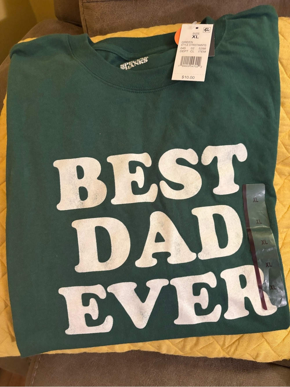 Green "Best Dad Ever" Man short sleeve T-shirt